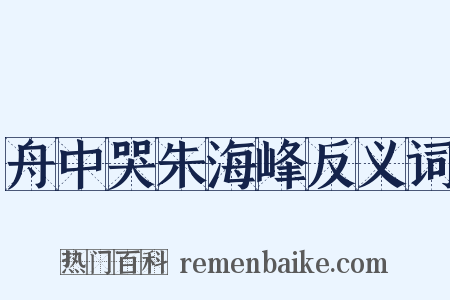舟中哭朱海峰反义词是什么意思的图片